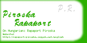 piroska rapaport business card